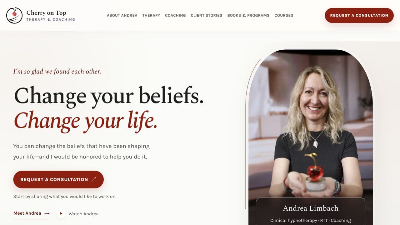 Cherry on Top website homepage