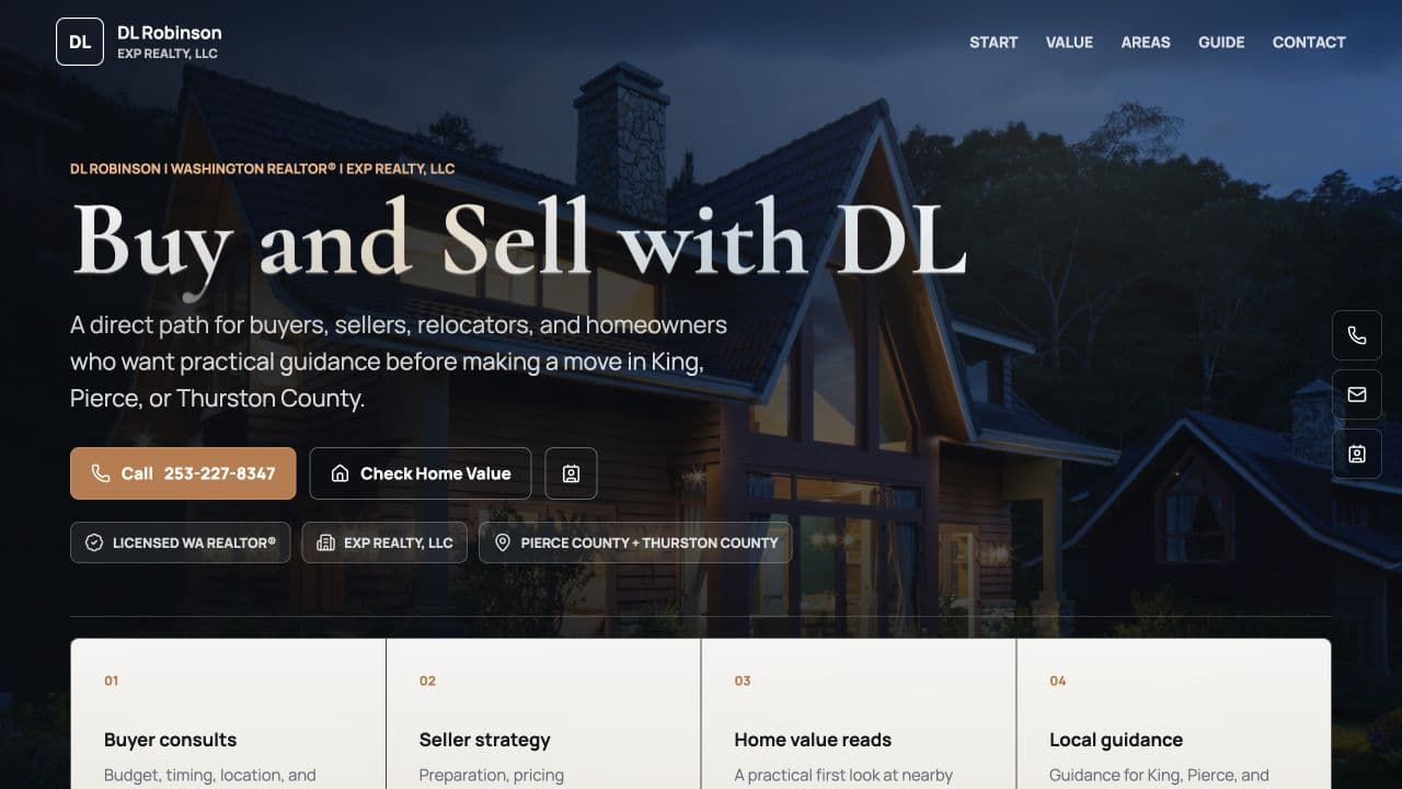 DL Robinson website homepage